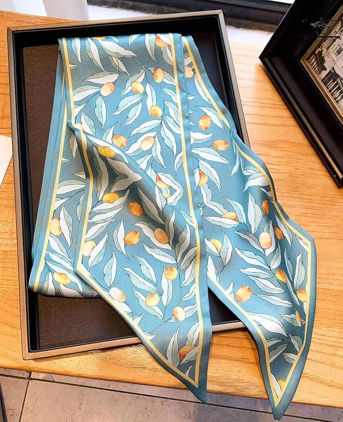 Head Scarf Hair Neck Scarves For Women Purse Bag Scarfs For Handbags Silky Long Thin Satin Headscarf Fashion