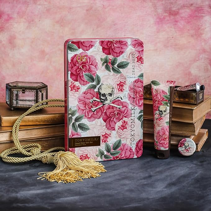 TOKYOMILK Dead Sexy Gift Set Tin – Deep Vanilla, Exotic Wood, White Orchid, Ebony – Romantic & Ethereal, Embossed Tin, Perfumed Shower Gel, Shea Butter Handcreme & Nourishing Lip Balm