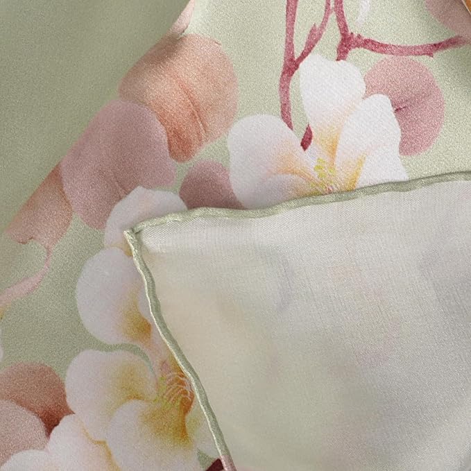 100% Mulberry Silk Scarf for Women Neck Oblong Headscarves Long Floral Print Lightweight Silk Wraps Shawls 67"*20"
