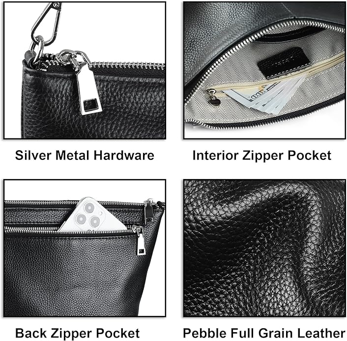 befen Genuine Leather Wristlet Clutch Wallet Purses Small Crossbody Bags for Women with RFID Blocking Card Slots