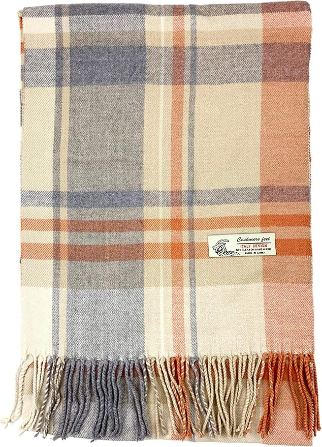 Plum Feathers Super Soft Luxurious Cashmere Feel unisex for Men and Women Winter Scarf