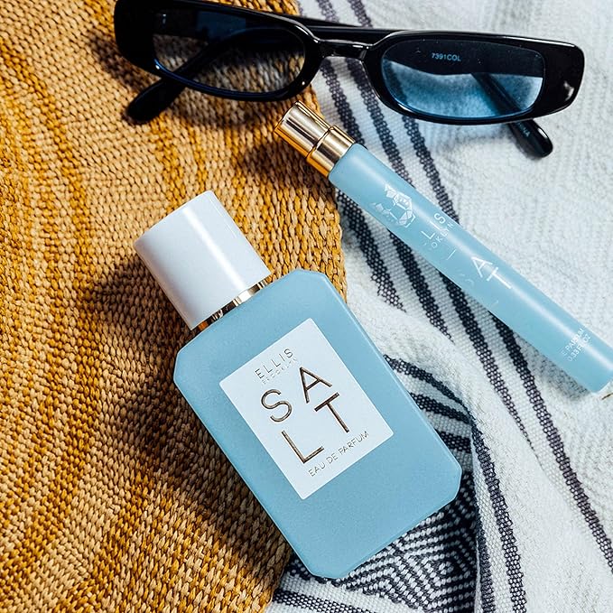 Ellis Brooklyn Salt Eau de Parfum, Fragrance with Ambergris, Tahitian Tiare, Ylang Ylang & Sandalwood - Tropical, Sensual Scent for Women - Vegan, Cruelty-Free Paraben-Free, 50ml / 1.7oz