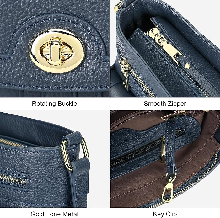 Over Earth Genuine Leather Crossbody Bags for Women Trendy Purses and Ladies Shoulder Handbags