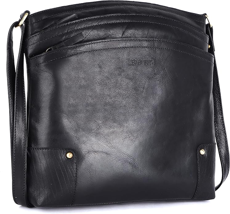Terry Large Soft Real Leather Womens Crossbody Handbags and Purses-Triple Zip Premium Sling Crossover Shoulder Bag