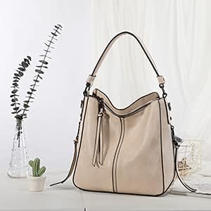 Realer Hobo Crossbody Bags for Women Designer Faux Leather Hobo Handbags Retro Large Size Shoulder Bag Bucket Purse