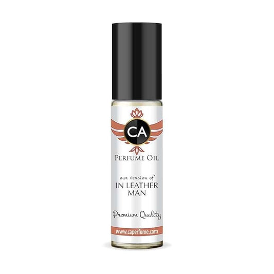 CA Perfume Impression of In Leather Man for Men Fragrance Oil Aromatic Fruity Scent Long Lasting Cologne for Men Travel Size TSA Ready Mini Parfum Body Oil Roll-on 0.33 Fl Oz 10ml