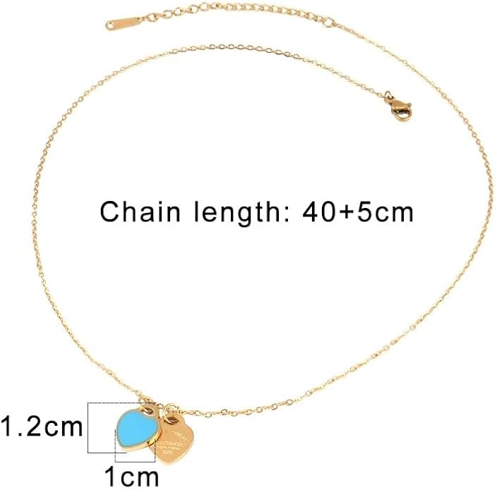 925 Sterling Silver Double Heart Necklace - Two Hearted Necklace With Chain - 14K Yellow Gold Double Hearts Pendant Necklace - Two Hearts