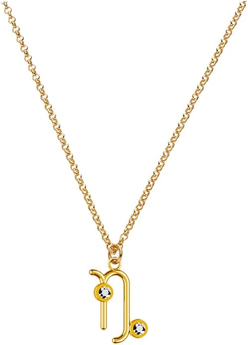 OAK & LUNA - Zodiac Sing Necklace – Moissanite Star Sign Pendant on 18" Rolo Chain – Available in 18K Gold Vermeil or Sterling Silver