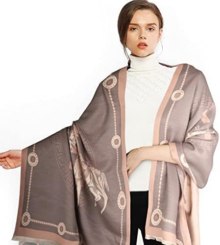 EXTREE Scarfs for Women Pashmina Silky Shawl Wrap for Evening Dressing Blanket Open Front Poncho Cape