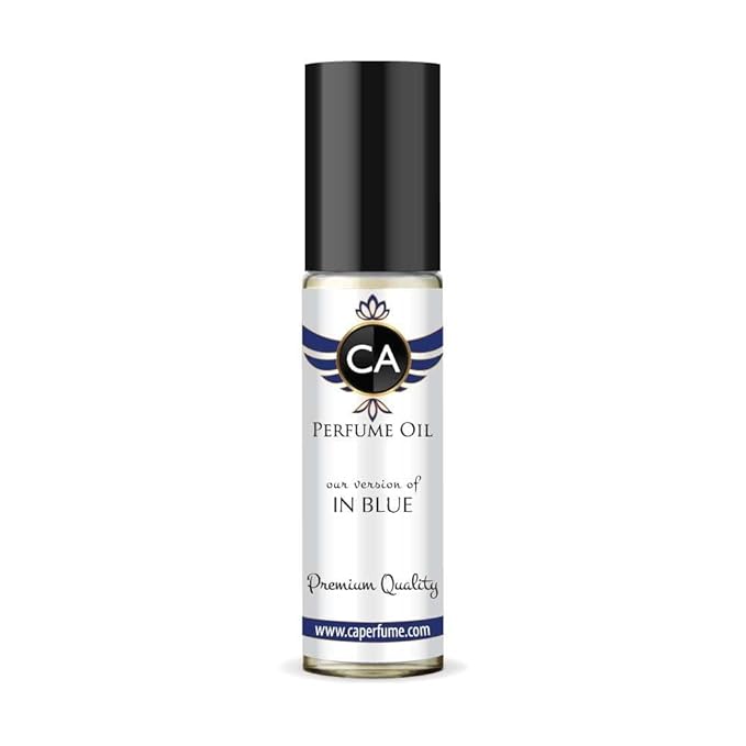 CA Perfume Impression of In Blue for Men Fragrance Oil Woody Spicy Scent Long Lasting Cologne for Men Travel Size TSA Ready Mini Parfum Body Oil Roll-on 0.33 Fl Oz 10ml