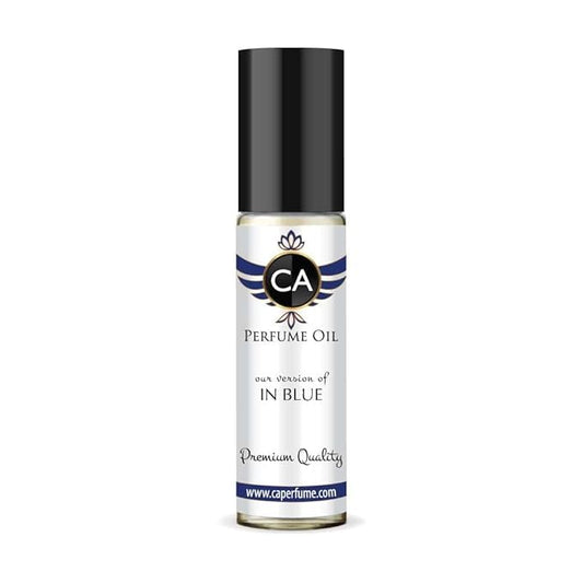 CA Perfume Impression of In Blue for Men Fragrance Oil Woody Spicy Scent Long Lasting Cologne for Men Travel Size TSA Ready Mini Parfum Body Oil Roll-on 0.33 Fl Oz 10ml