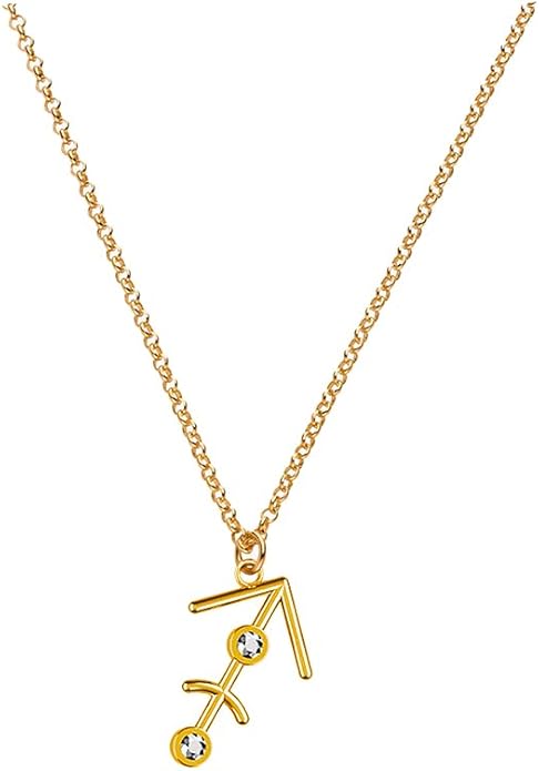 OAK & LUNA - Zodiac Sing Necklace – Moissanite Star Sign Pendant on 18" Rolo Chain – Available in 18K Gold Vermeil or Sterling Silver