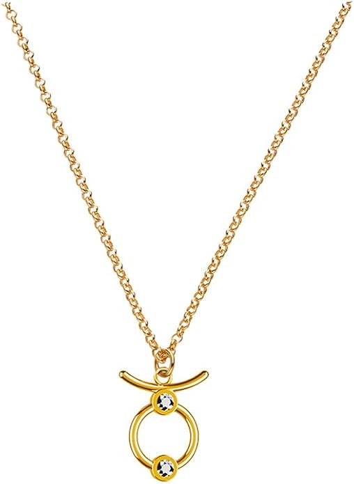 OAK & LUNA - Zodiac Sing Necklace – Moissanite Star Sign Pendant on 18" Rolo Chain – Available in 18K Gold Vermeil or Sterling Silver