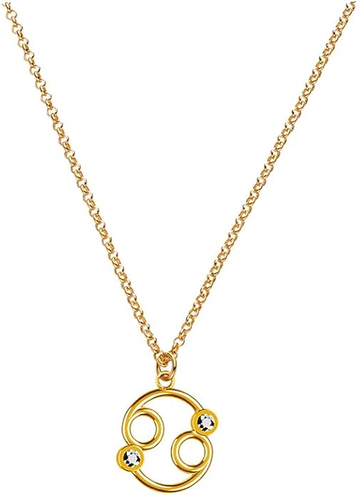 OAK & LUNA - Zodiac Sing Necklace – Moissanite Star Sign Pendant on 18" Rolo Chain – Available in 18K Gold Vermeil or Sterling Silver