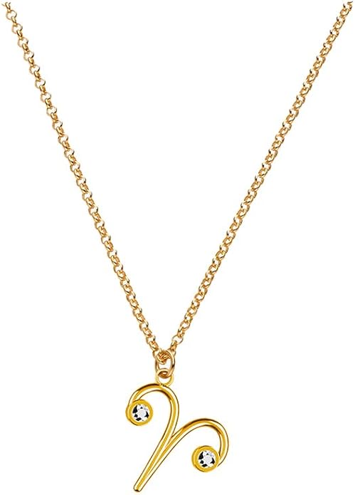 OAK & LUNA - Zodiac Sing Necklace – Moissanite Star Sign Pendant on 18" Rolo Chain – Available in 18K Gold Vermeil or Sterling Silver