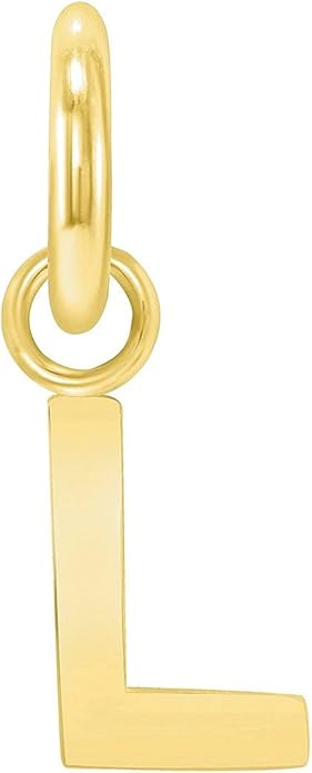 Takar Dainty 10K Gold Mini Initial Letter Pendant, A-Z Bold Gold Letter Charm For Women And Men, Personalized Pendant Charms, Christmas Gift for Women and Men Made In USA