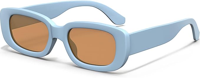 Retro Rectangle Kids Sunglasses 90’s Vintage Fashion Narrow Square Frame Glasses Shades for Girls Boys UV Protection