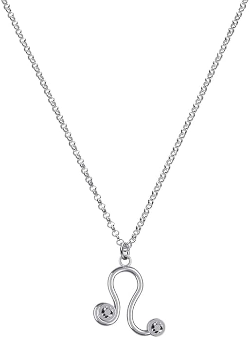 OAK & LUNA - Zodiac Sing Necklace – Moissanite Star Sign Pendant on 18" Rolo Chain – Available in 18K Gold Vermeil or Sterling Silver