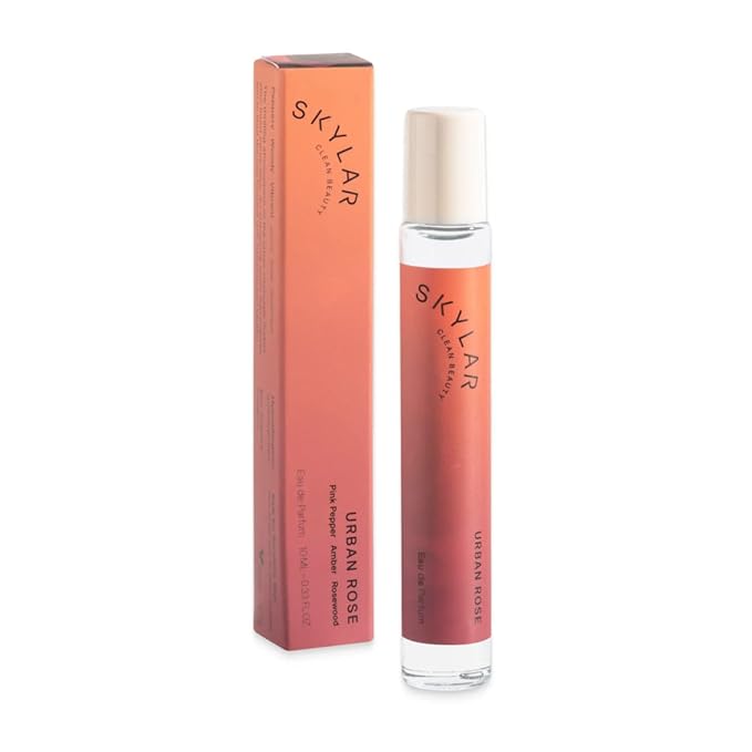 Skylar Urban Rose Eau de Parfum-Hypoallergenic & Clean Perfume for Women & Men, Vegan & Safe for Sensitive Skin-Spicy Floral Perfume with Notes of Pink Pepper, Amber & Rosewood 10mL /0.33 Fl oz