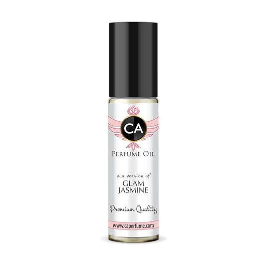 CA Perfume Impression of Glam Jasmine For Women Replica Fragrance Body Oil Dupes Alcohol-Free Sample Travel Size Concentrated Long Lasting Roll-On 0.3 Fl Oz/10ml