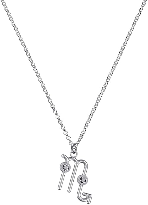 OAK & LUNA - Zodiac Sing Necklace – Moissanite Star Sign Pendant on 18" Rolo Chain – Available in 18K Gold Vermeil or Sterling Silver