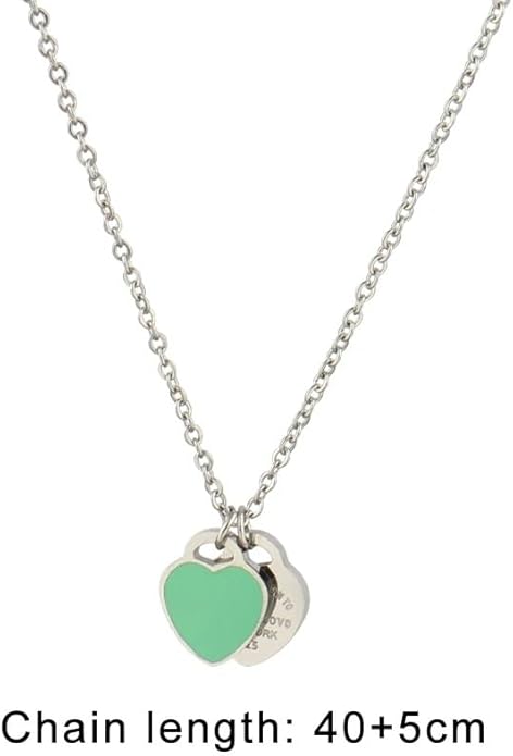 925 Sterling Silver Double Heart Necklace - Two Hearted Necklace With Chain - 14K Yellow Gold Double Hearts Pendant Necklace - Two Hearts