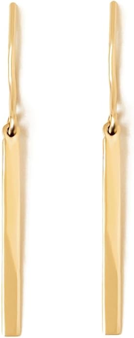 GELIN 14K Solid Gold Bar Earrings for Women | Dainty Gold Stud Earrings | Minimalist Jewelry Gift