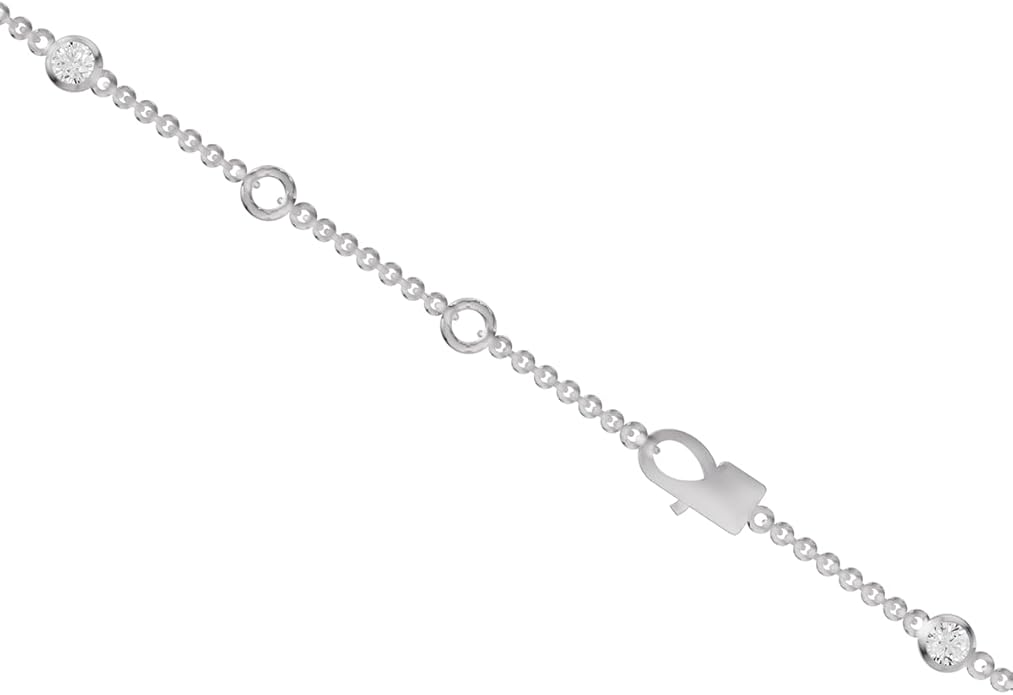 TimeLess Classics Women's Bracelet - Bezel Set Lab Grown Diamond Station Bracelet in 14K White & Yellow Gold - 0.25-4 Carat TW