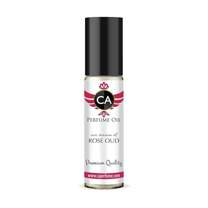 CA Perfume Impression of Rose Oud Unisex Fragrance Oil Amber Woody Scent Long Lasting Perfumes for Women & Men Travel Size TSA Ready Mini Parfum Body Oil Roll-on 0.33 Fl Oz 10ml