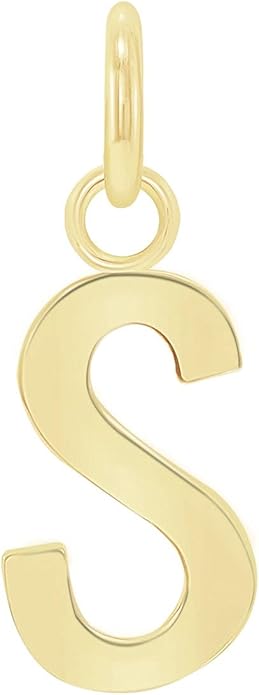 Takar Dainty 10K Gold Mini Initial Letter Pendant, A-Z Bold Gold Letter Charm For Women And Men, Personalized Pendant Charms, Christmas Gift for Women and Men Made In USA