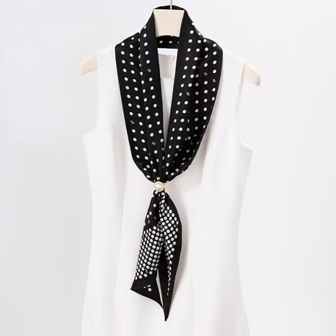 100% Mulberry Silk Ribbon Scarf for Hair Beach Head Wraps for Women Handbag accessories Necktie