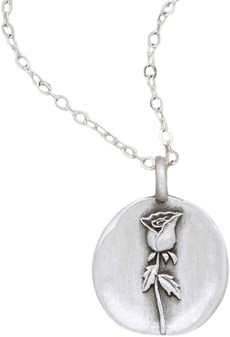 LISA LEONARD DESIGNS Pewter Birth Flower Pendant Necklace Minimalist Jewelry Necklaces For Women Gift For Her Dainty Necklaces