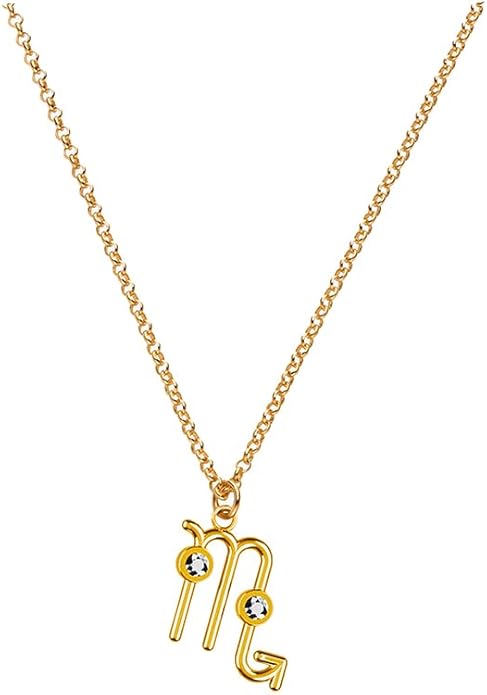 OAK & LUNA - Zodiac Sing Necklace – Moissanite Star Sign Pendant on 18" Rolo Chain – Available in 18K Gold Vermeil or Sterling Silver