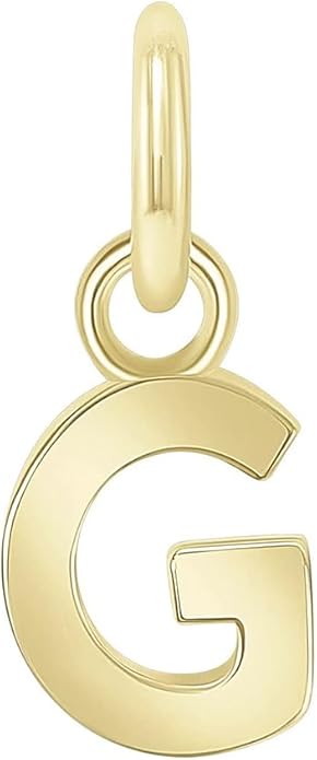 Takar Dainty 10K Gold Mini Initial Letter Pendant, A-Z Bold Gold Letter Charm For Women And Men, Personalized Pendant Charms, Christmas Gift for Women and Men Made In USA