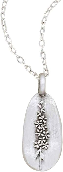 LISA LEONARD DESIGNS Pewter Birth Flower Pendant Necklace Minimalist Jewelry Necklaces For Women Gift For Her Dainty Necklaces