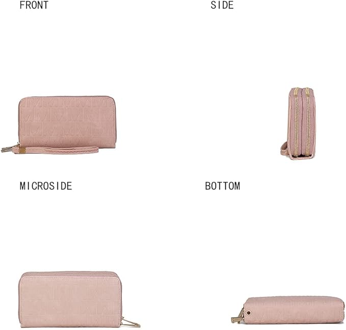 MKF Collection Wristlet Wallet for Women, Small Vegan Leather Credit Card Holder with Zipper Coin Pocket Wallet Purse Handbag By Mia K