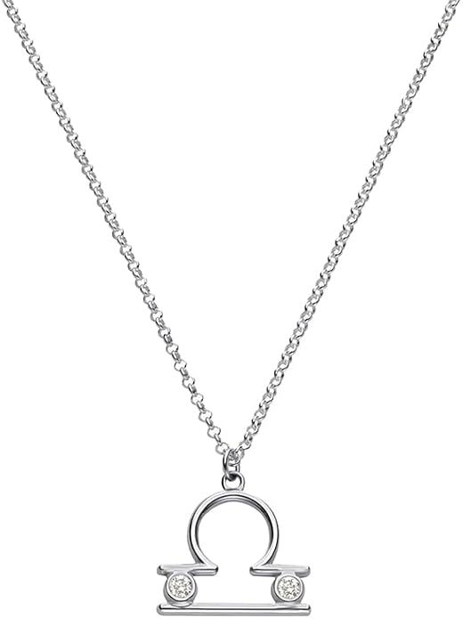 OAK & LUNA - Zodiac Sing Necklace – Moissanite Star Sign Pendant on 18" Rolo Chain – Available in 18K Gold Vermeil or Sterling Silver