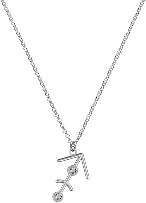 OAK & LUNA - Zodiac Sing Necklace – Moissanite Star Sign Pendant on 18" Rolo Chain – Available in 18K Gold Vermeil or Sterling Silver