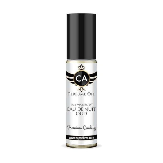 CA Perfume Impression of Eau De Nuit Oud for Men Fragrance Oil Woody Spicy Scent Long Lasting Cologne for Men Travel Size TSA Ready Mini Parfum Body Oil Roll-on 0.33 Fl Oz 10ml