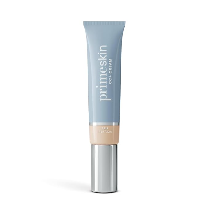 Prime Prometics PrimeSkin CC+ Cream for Mature Women – Lightweight Liquid-to-Powder Foundation – Blurs Pores & Covers Age Spots – Crease-Free, Hydrating & Soft-Matte Finish for Sensitive Skin (Fair)