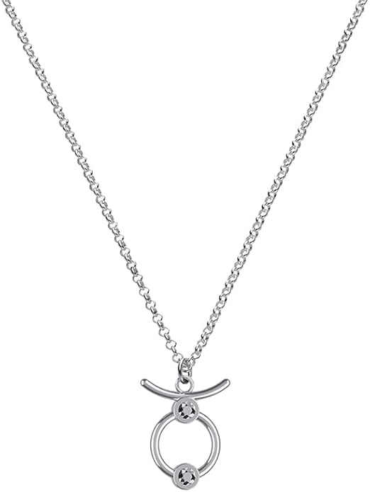 OAK & LUNA - Zodiac Sing Necklace – Moissanite Star Sign Pendant on 18" Rolo Chain – Available in 18K Gold Vermeil or Sterling Silver