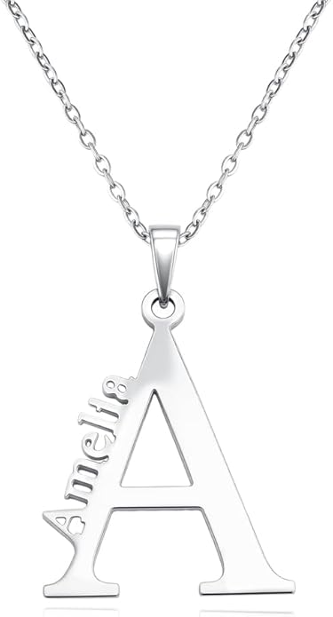 CALLIE Personalized Initial Name Combination Necklace for Women, Stainless Steel Minimalist Pendant Necklace, Custom Dainty Jewelry, Valentine's Day Christmas Graduation Birthday Gifts for Women