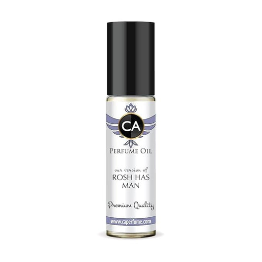 CA Perfume Impression of Rosh has Man for Men Fragrance Oil Woody Spicy Scent Long Lasting Cologne for Men Travel Size TSA Ready Mini Parfum Body Oil Roll-on 0.33 Fl Oz 10ml
