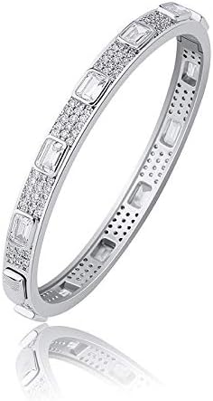 14K Gold Over S925 7mm Densely Set Emerald Cut Mossanite Jewelry, Hip-Hop Style Bracelet, Unparalleled Brilliance for Every Occasion