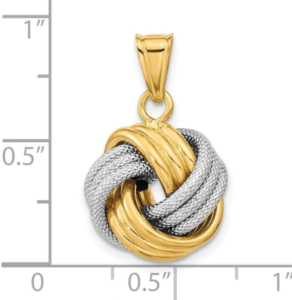 IceCarats 14K Solid Two Tone Gold Love Knot Necklace Chain Pendant Charm