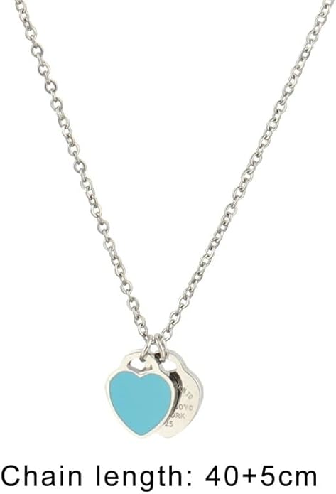 925 Sterling Silver Double Heart Necklace - Two Hearted Necklace With Chain - 14K Yellow Gold Double Hearts Pendant Necklace - Two Hearts