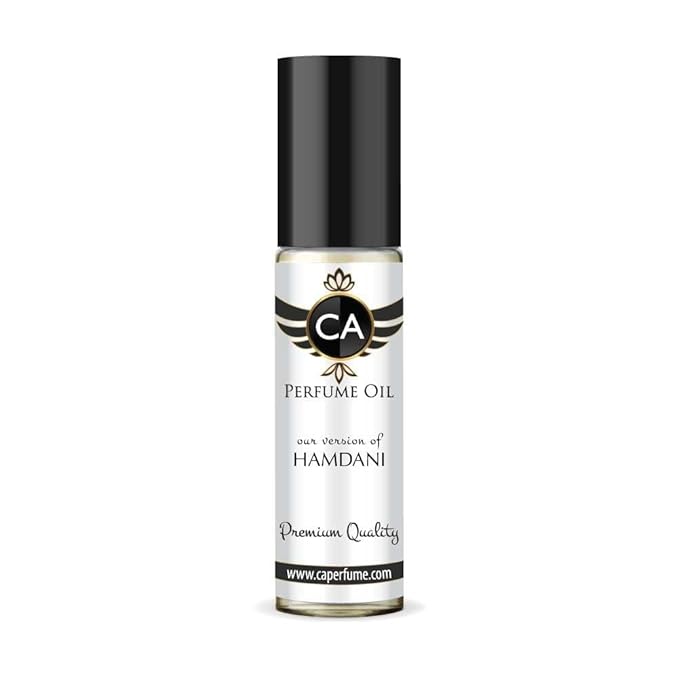 CA Perfume Impression of Hamdani Unisex Fragrance Oil Amber Woody Scent Long Lasting Perfumes for Women & Men Travel Size TSA Ready Mini Parfum Body Oil Roll-on 0.33 Fl Oz 10ml