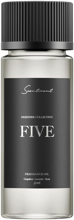 Scentiment Diffuser Oil - Five Designer Collection | Aromatherapy Home Fragrance | Luxurious Scent with Notes of Grapefruit, Lavender, Musk (50 mL)