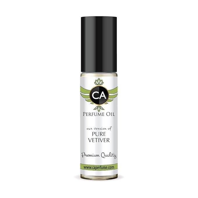 CA Perfume Impression of Pure Vetiver for Men Fragrance Oil Woody Aromatic Scent Long Lasting Cologne for Men Travel Size TSA Ready Mini Parfum Body Oil Roll-on 0.33 Fl Oz 10ml