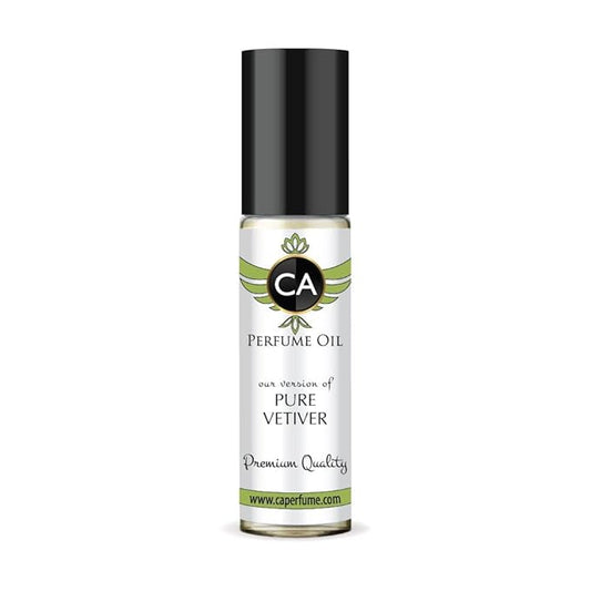 CA Perfume Impression of Pure Vetiver for Men Fragrance Oil Woody Aromatic Scent Long Lasting Cologne for Men Travel Size TSA Ready Mini Parfum Body Oil Roll-on 0.33 Fl Oz 10ml